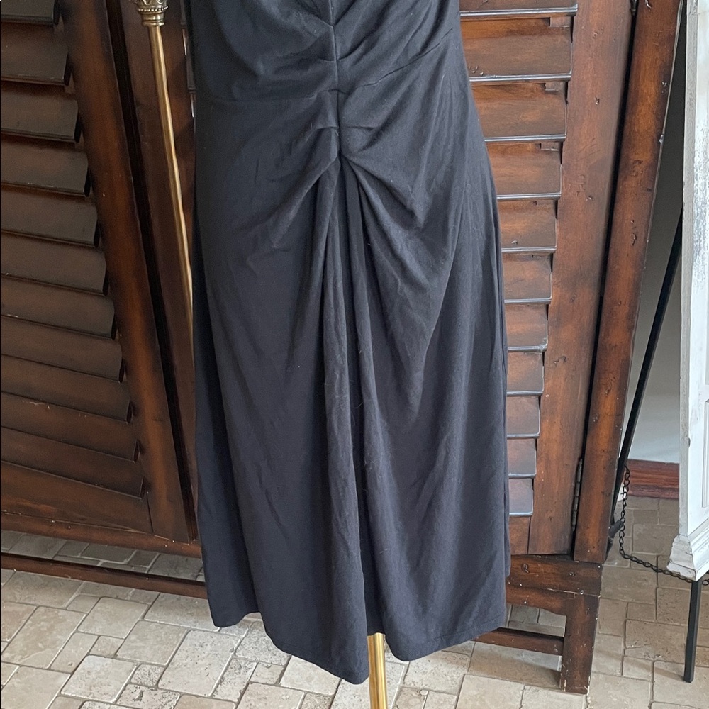 Athleta Black Modal Rouched Dress Large - Picture 3 of 9
